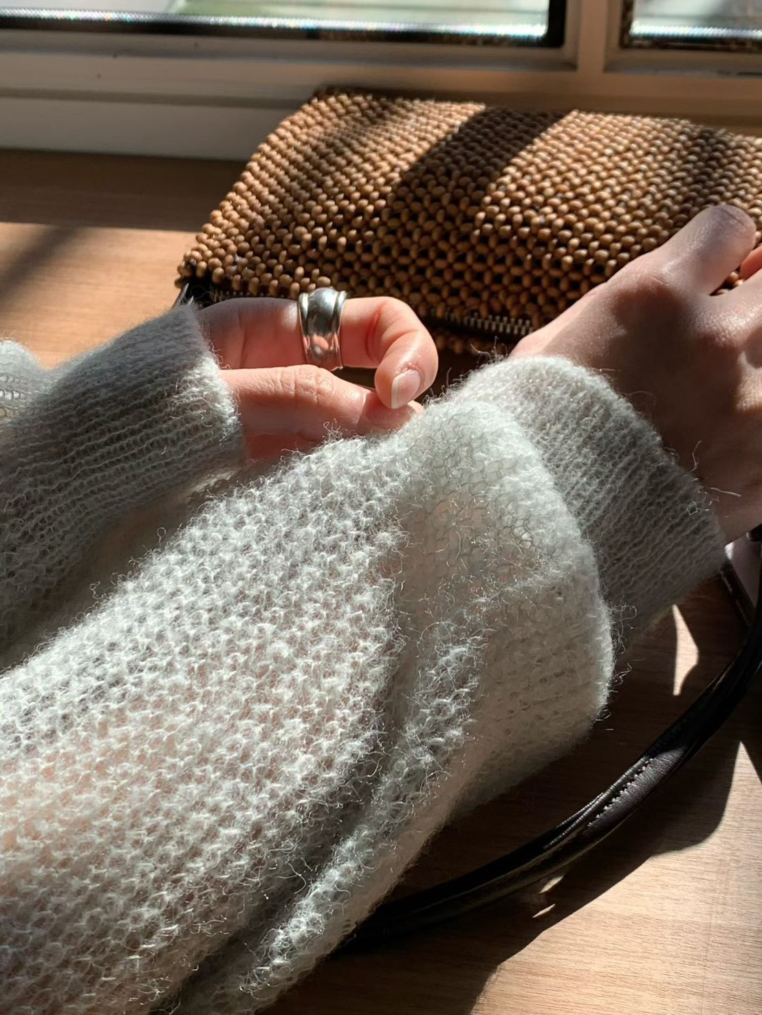 B57.浪漫小波浪粉彩針織小外套