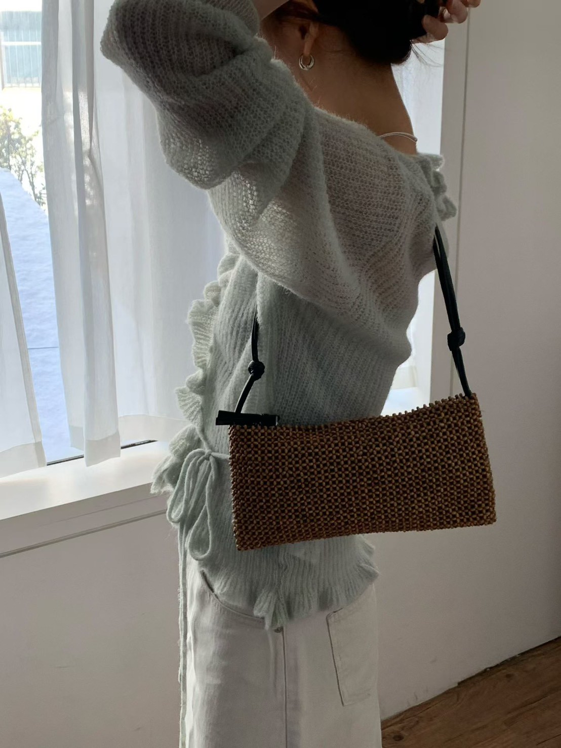 B57.浪漫小波浪粉彩針織小外套