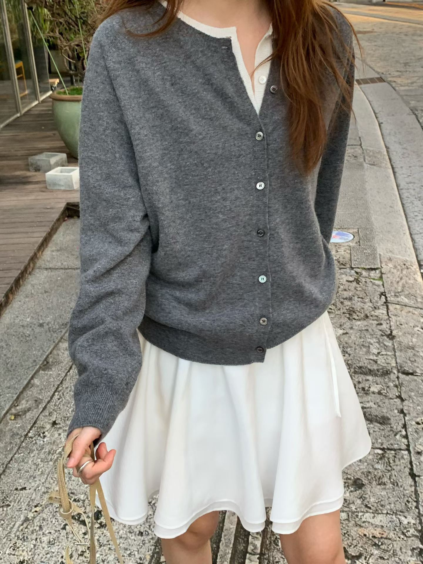 B12.大V家典雅80%WOOL圓領針織小外套