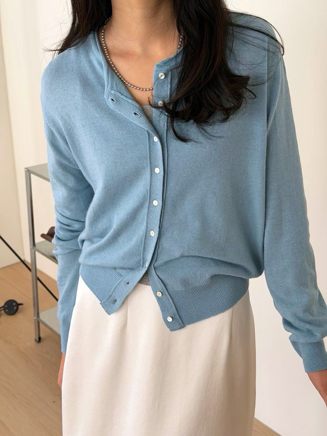 A71.瘦瘦歐膩溫柔排釦針織小外套