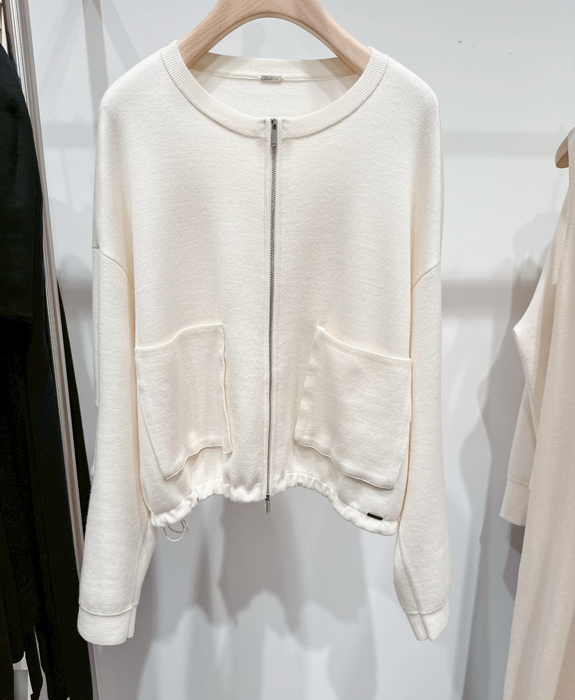 B10.春日美麗諾羊毛拉鍊口袋外套