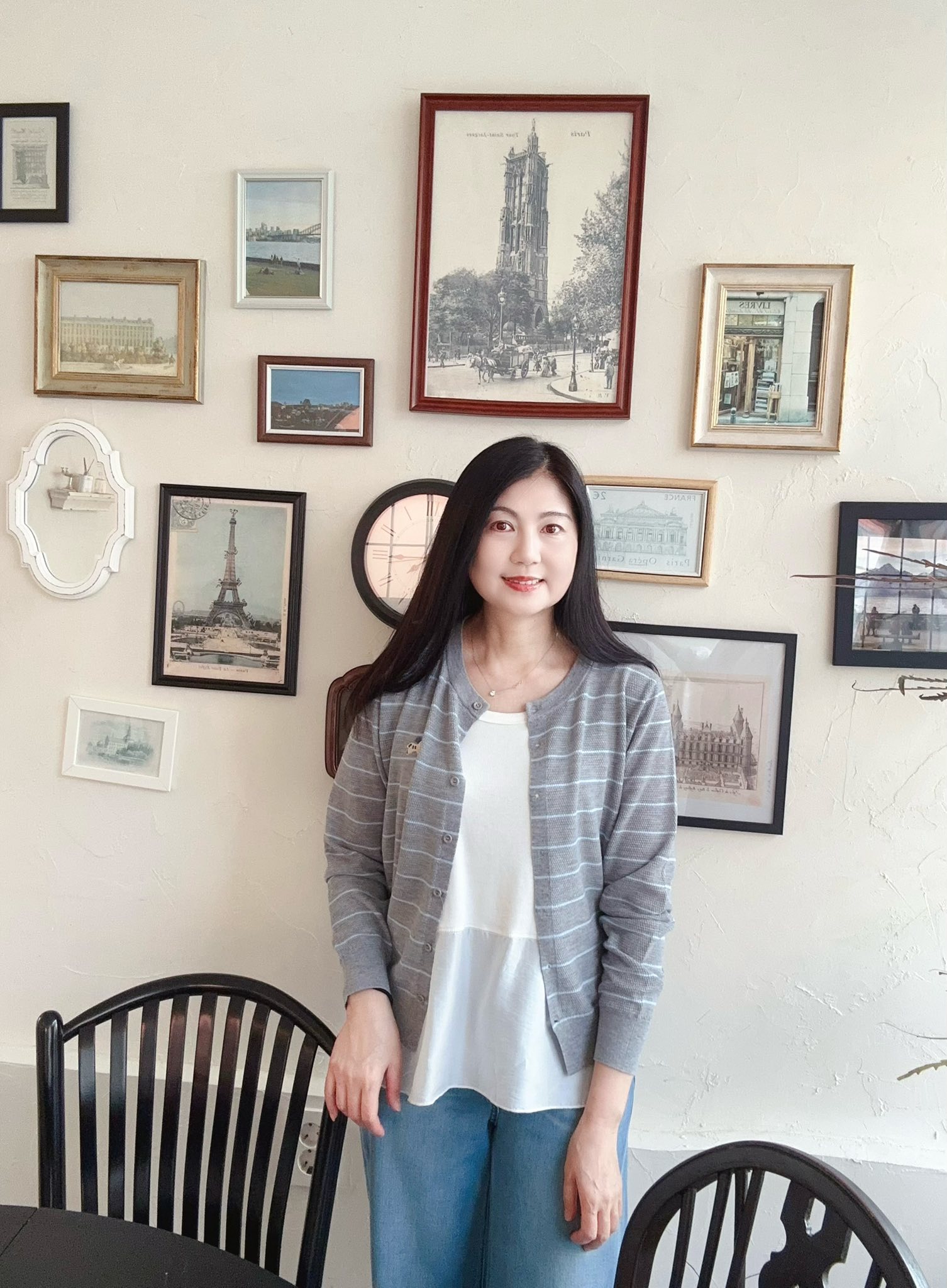 B106.細緻羊毛混訪條紋小外套