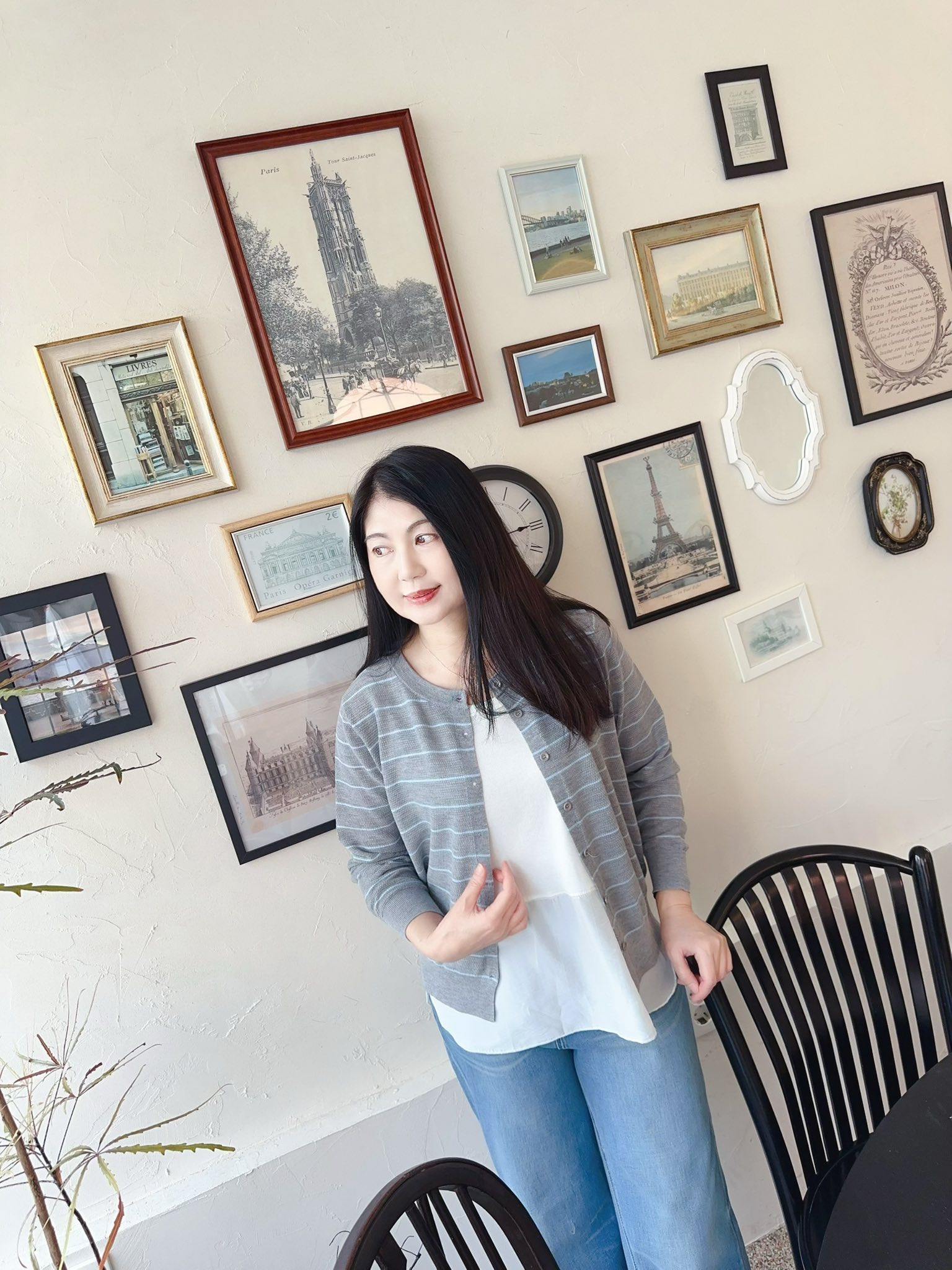 B106.細緻羊毛混訪條紋小外套