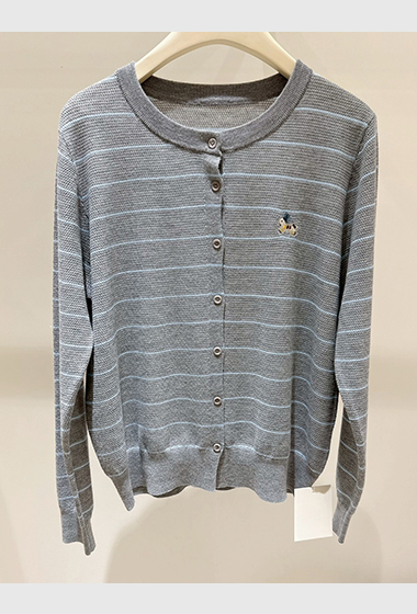 B106.細緻羊毛混訪條紋小外套