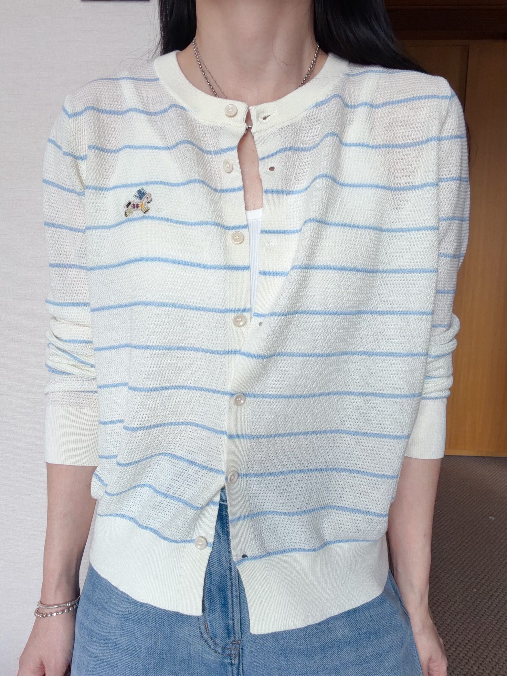 B106.細緻羊毛混訪條紋小外套