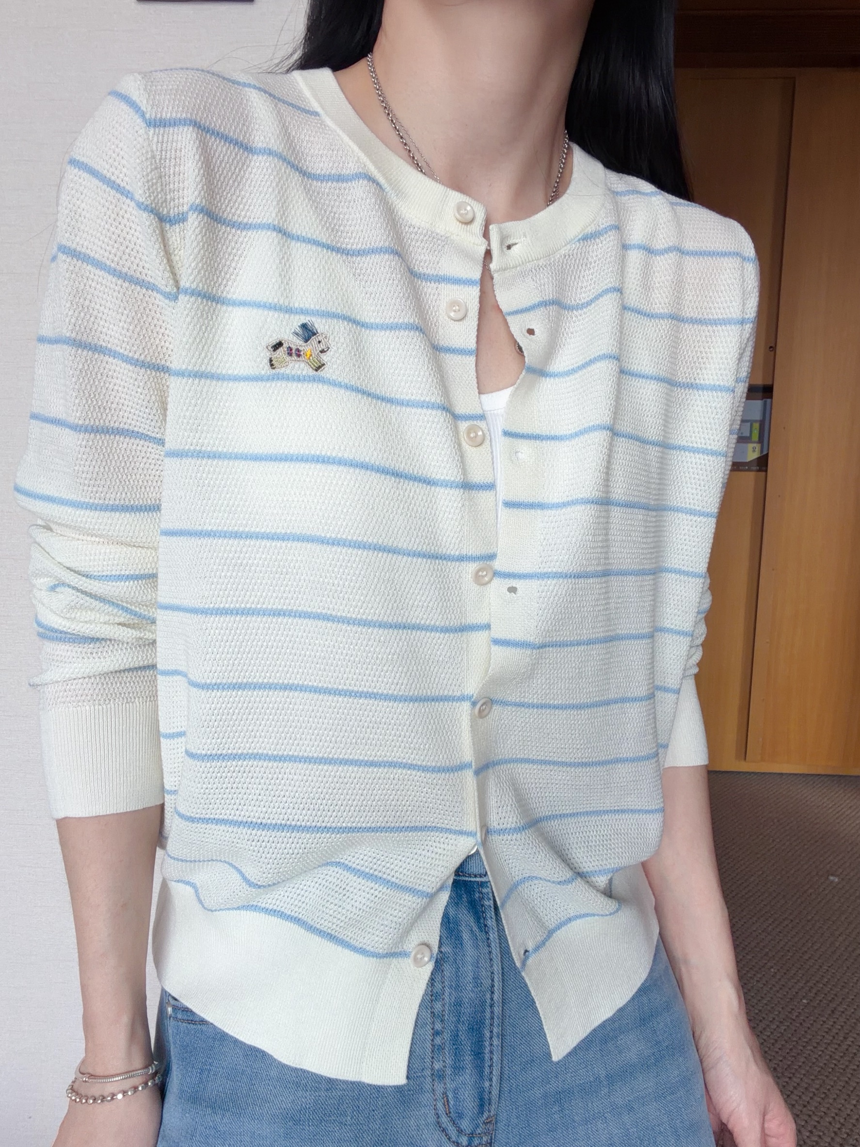 B106.細緻羊毛混訪條紋小外套