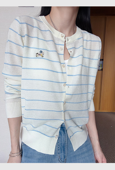 B106.細緻羊毛混訪條紋小外套