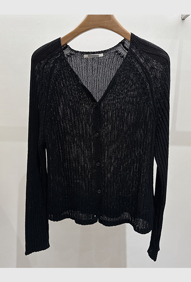 A13.好身材坑條排釦針織小外套