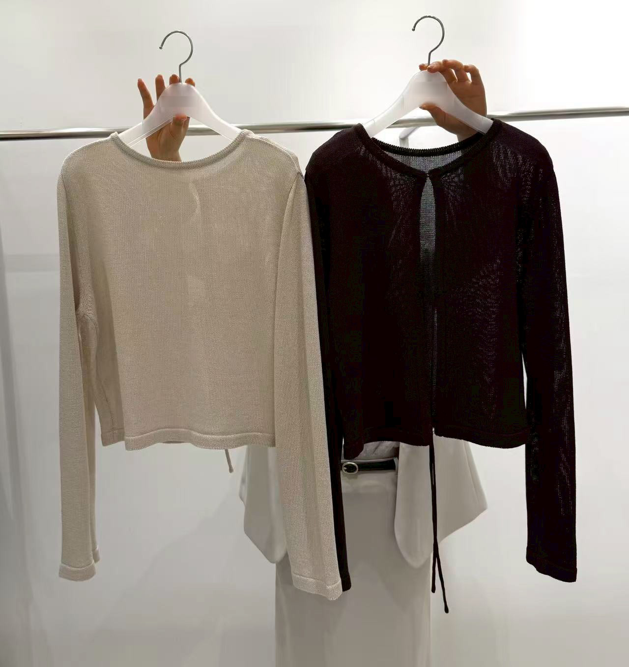 A26.質感家正反兩穿綁帶針織外套