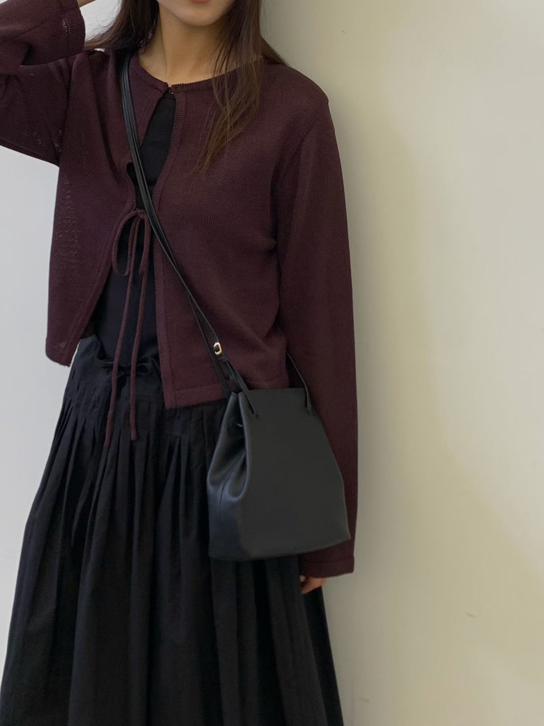 A26.質感家正反兩穿綁帶針織外套