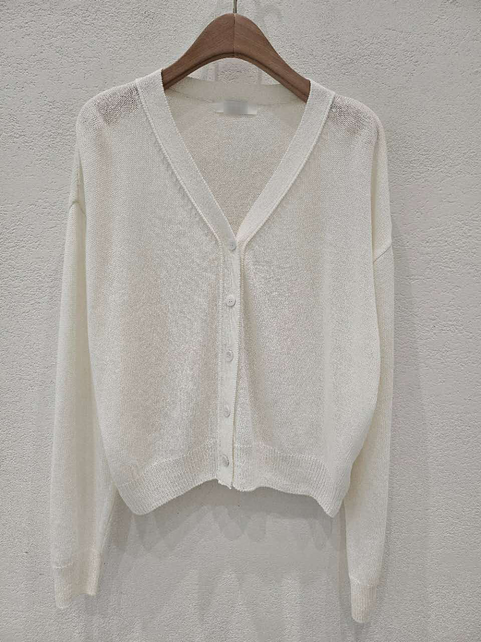 A86.星星家亞麻混紡V領針織小外套