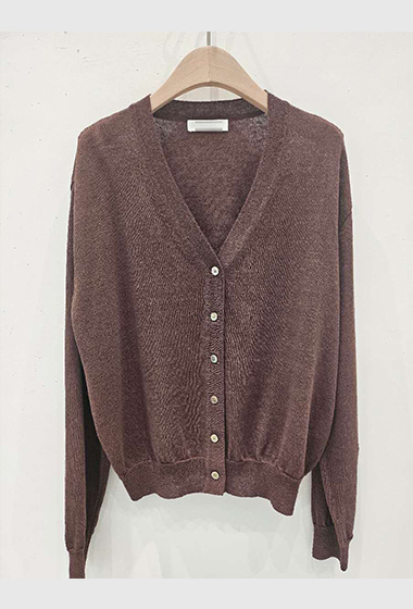 A88.星星家48%亞麻V領針織小外套