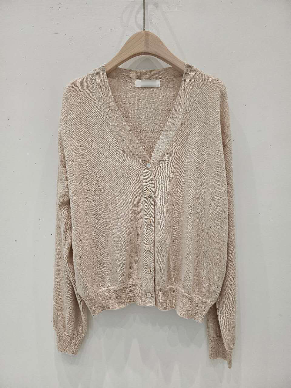 星星家48%亞麻V領針織小外套