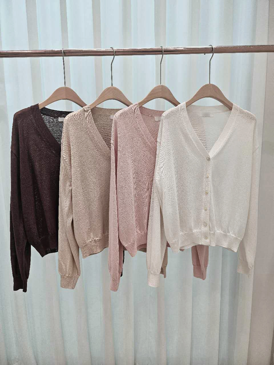 星星家48%亞麻V領針織小外套