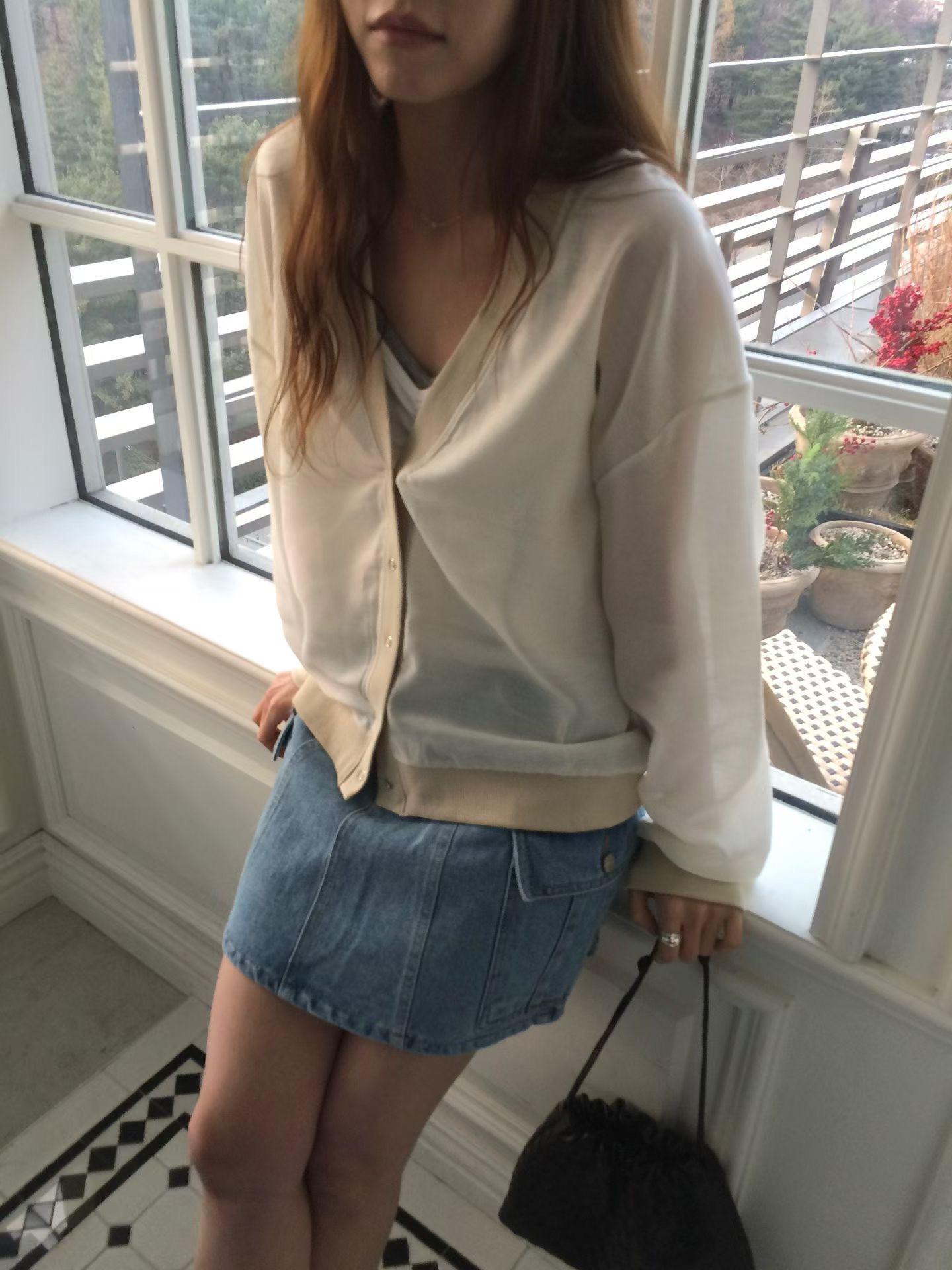 B34.V領滾邊撞色後繡字外套