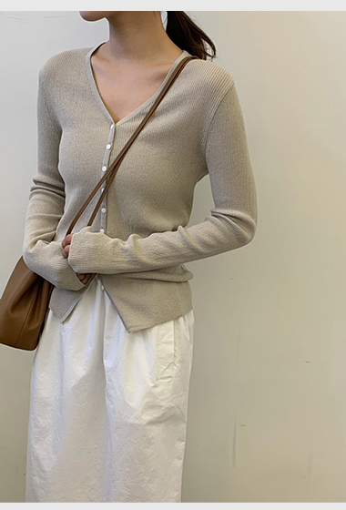 B14.質感家顯瘦直坑條針織小外套