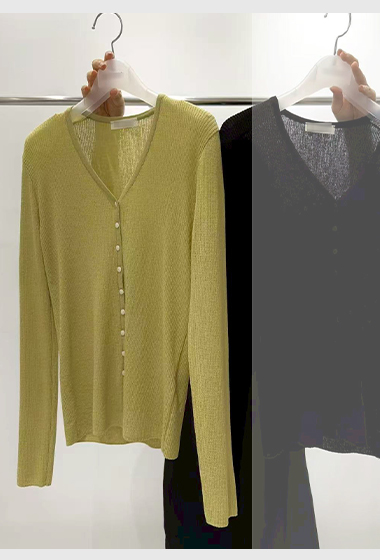 B14.質感家顯瘦直坑條針織小外套