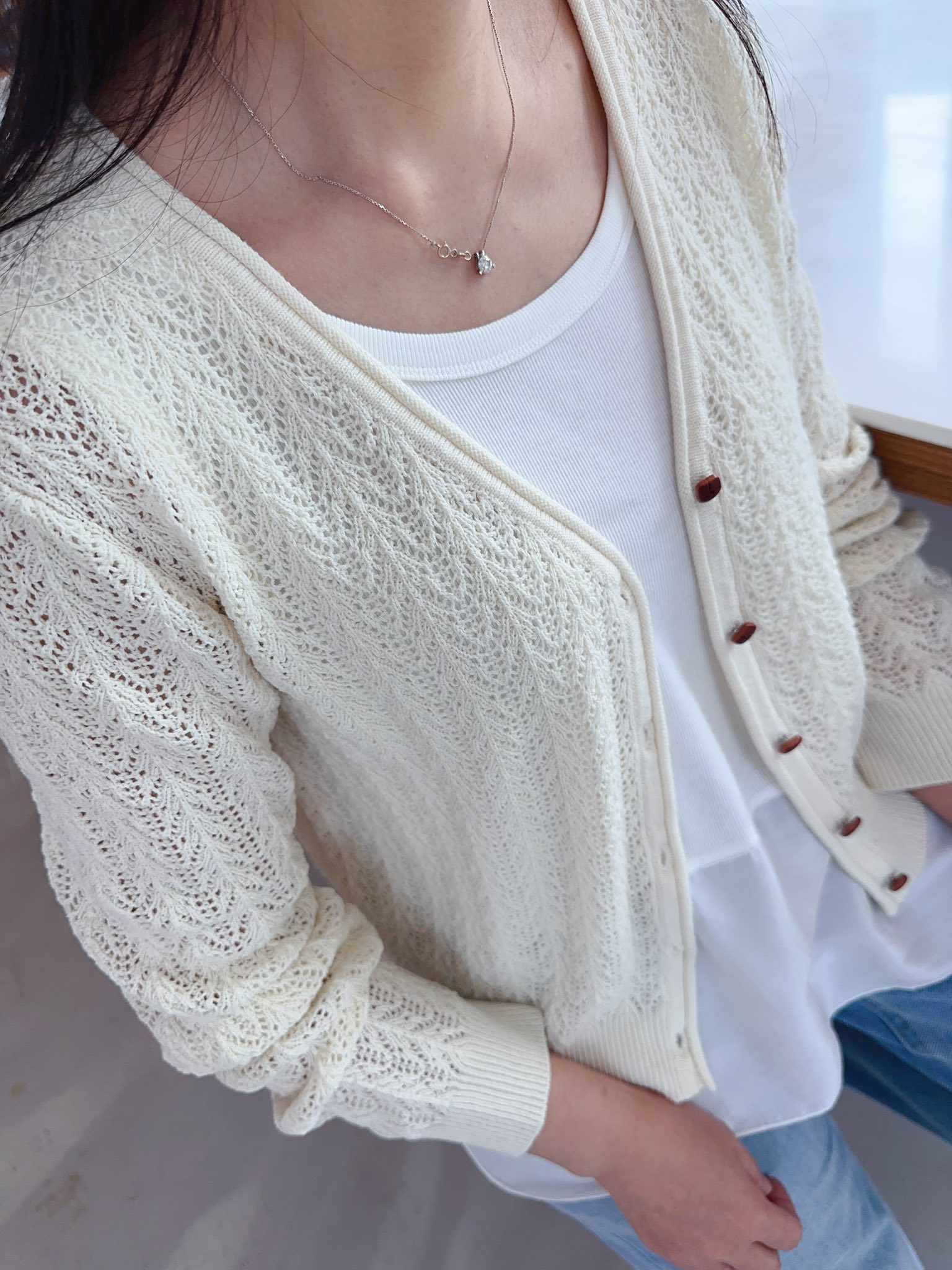 B103.溫柔勾花針織小外套