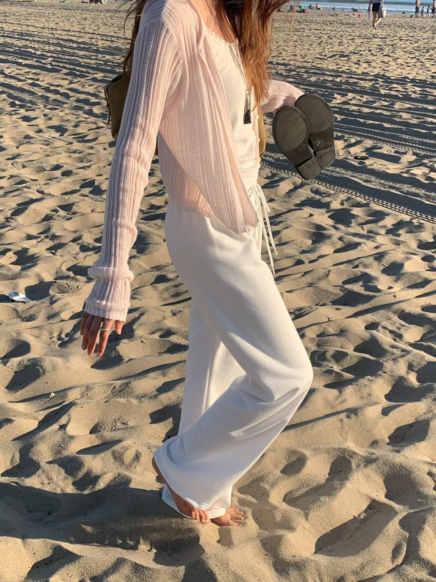 B27.大V家粉嫩坑條小外套