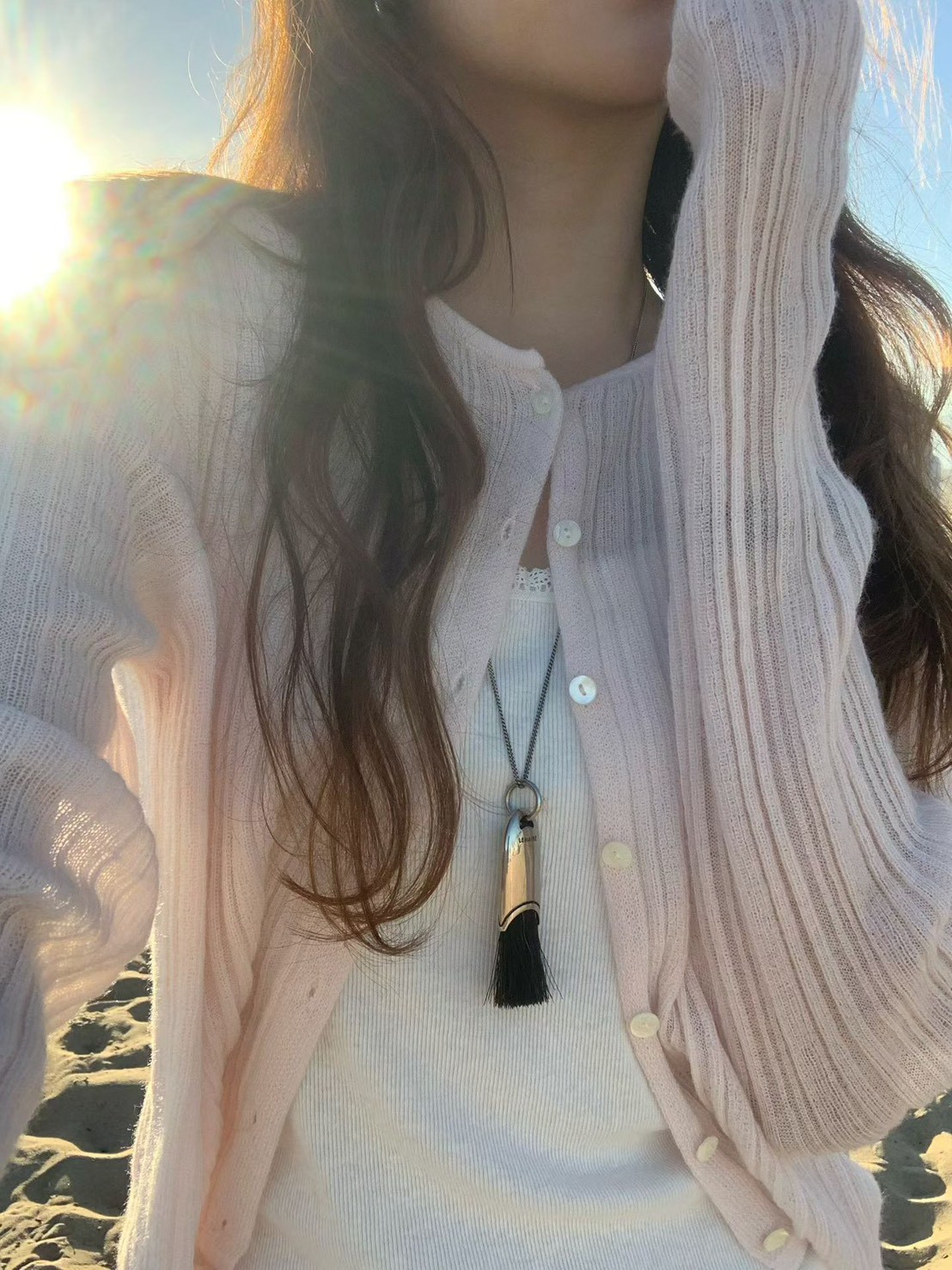 B27.大V家粉嫩坑條小外套