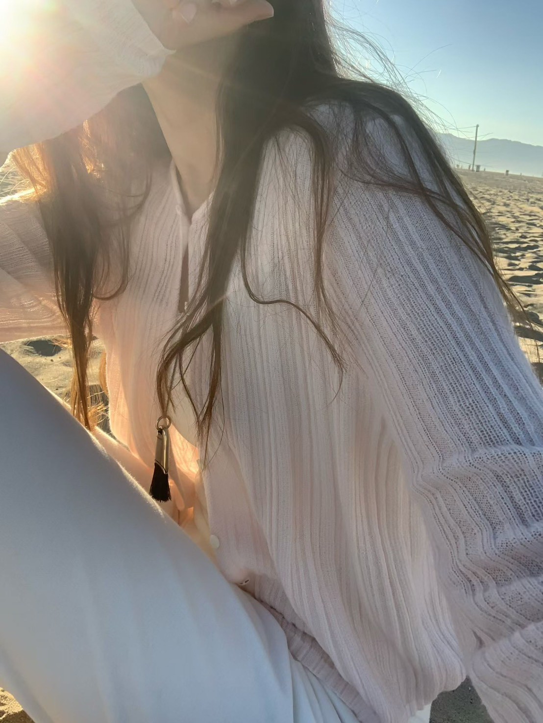 B27.大V家粉嫩坑條小外套