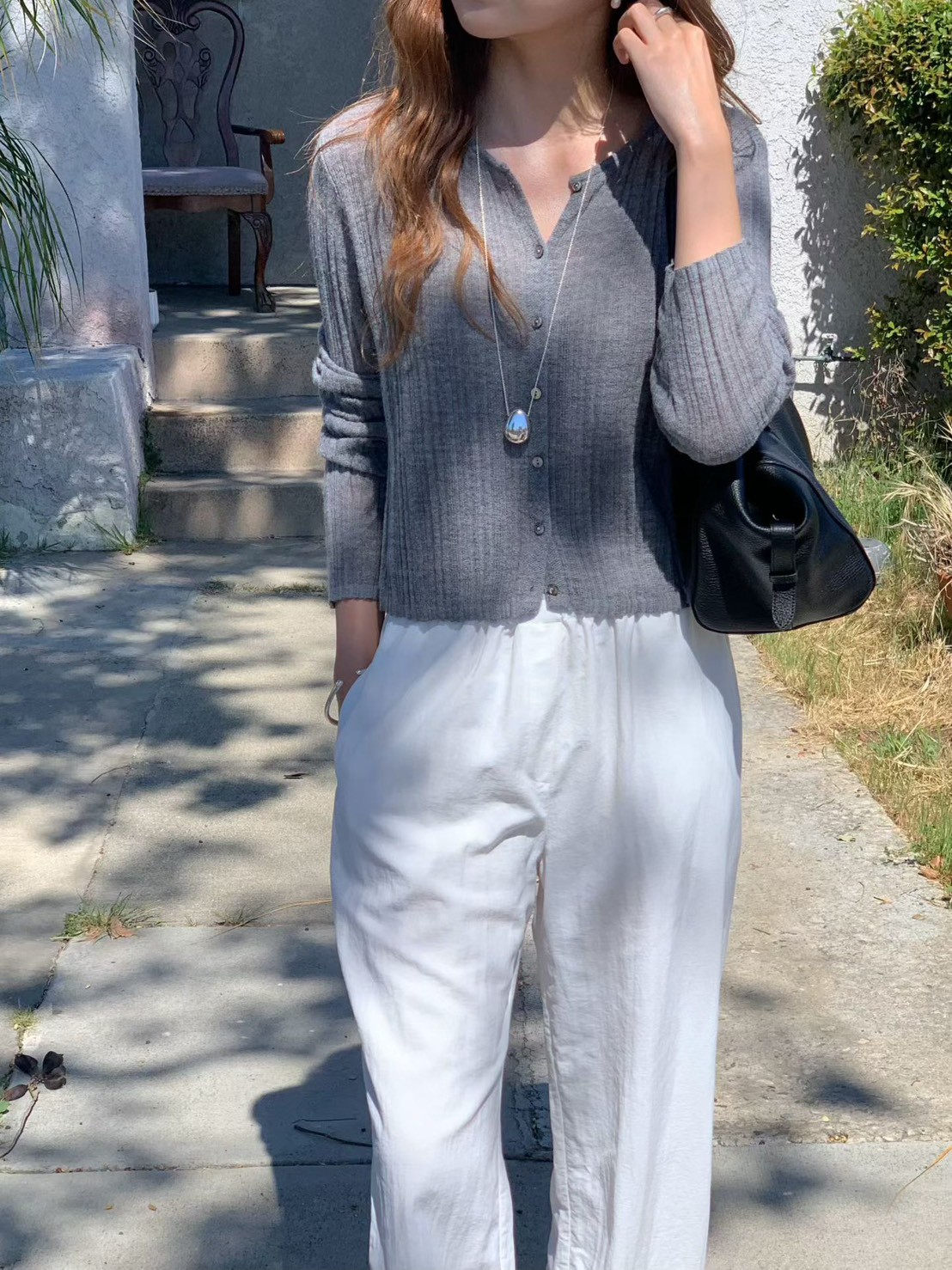 B27.大V家粉嫩坑條小外套