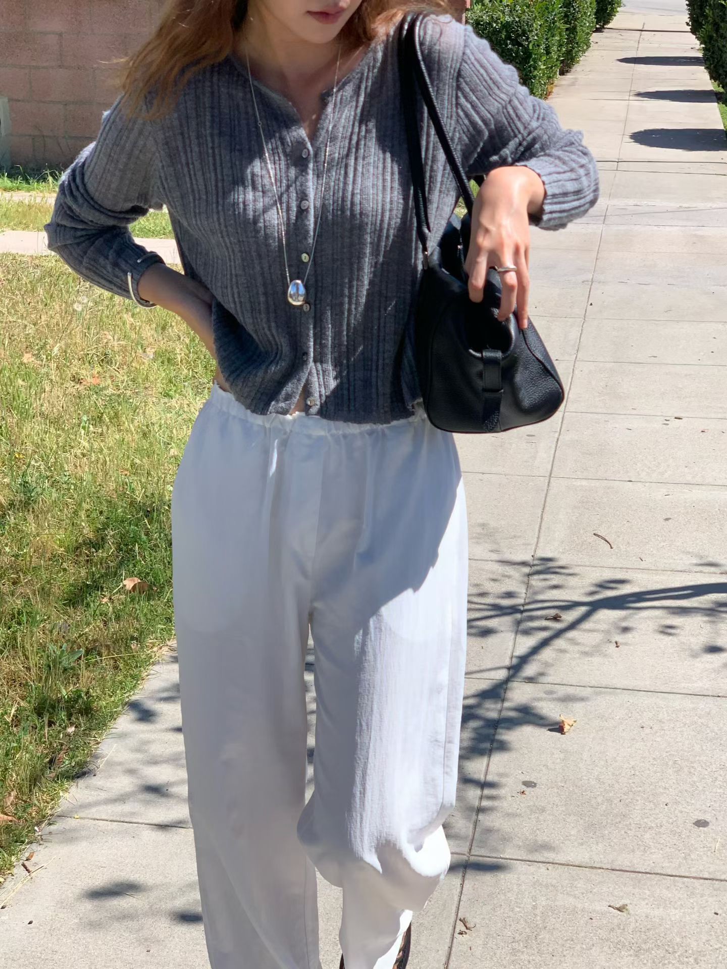 B27.大V家粉嫩坑條小外套