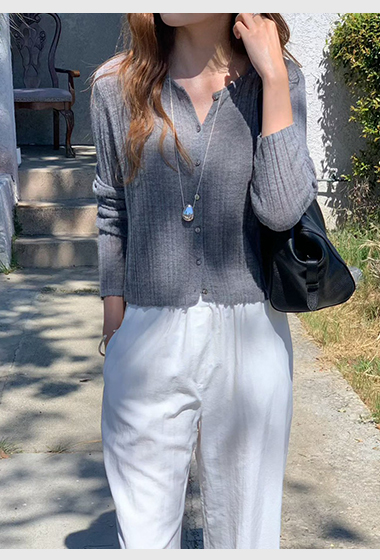 B27.大V家粉嫩坑條小外套