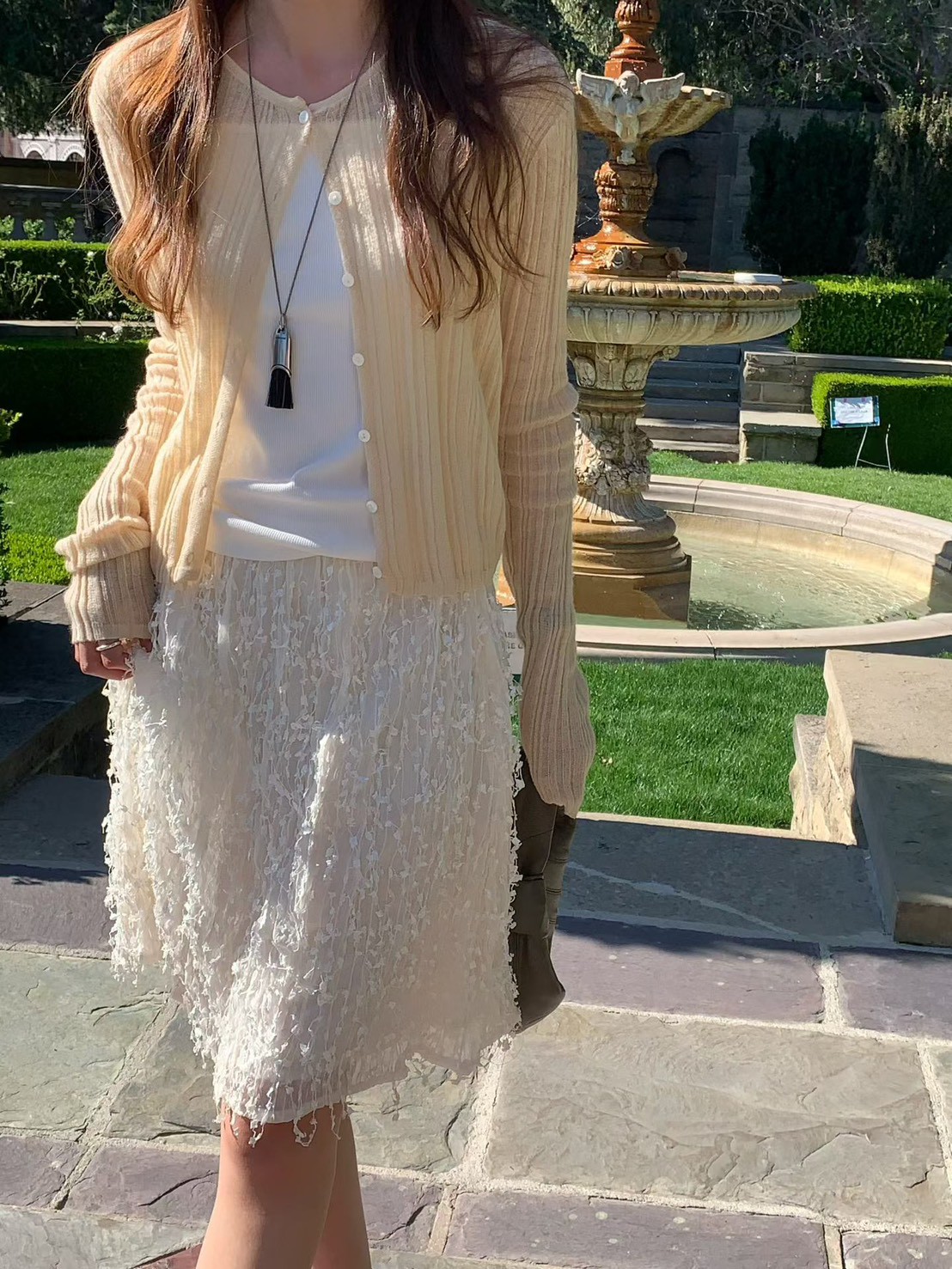 B27.大V家粉嫩坑條小外套