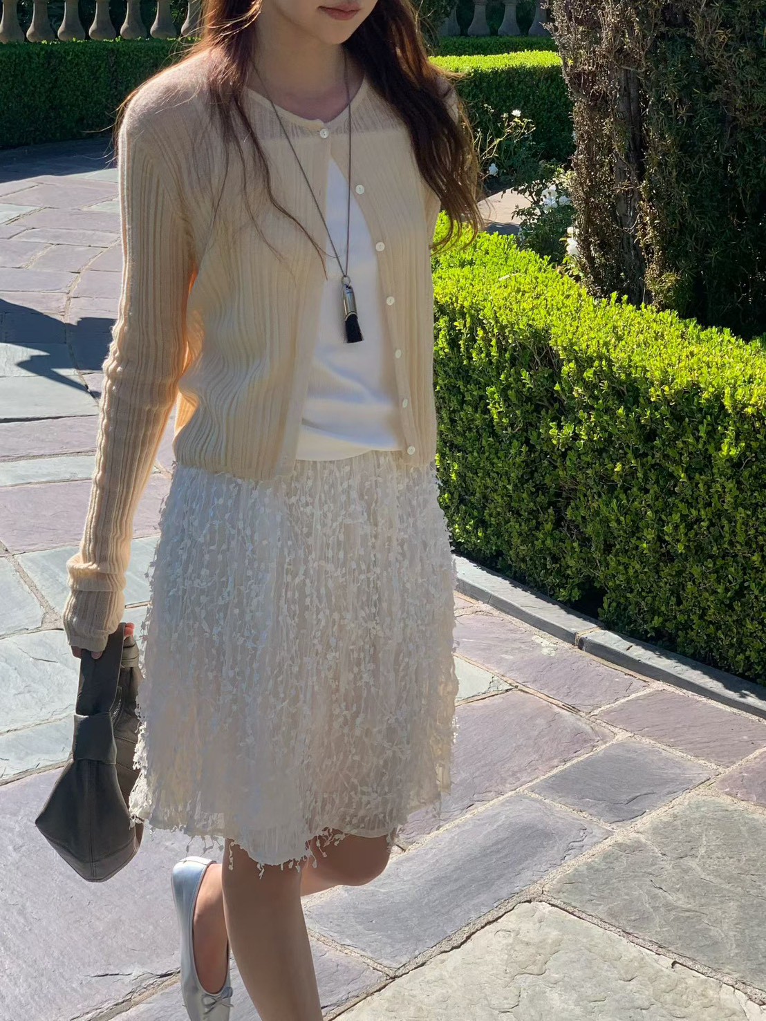 B27.大V家粉嫩坑條小外套