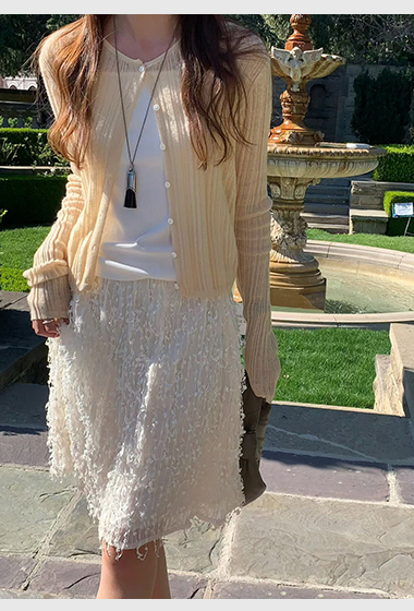 B27.大V家粉嫩坑條小外套