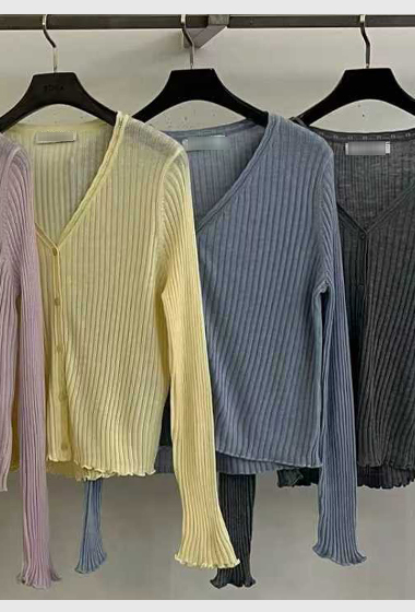 B80.粉彩直坑條小外套