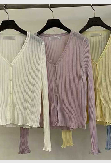 B80.粉彩直坑條小外套