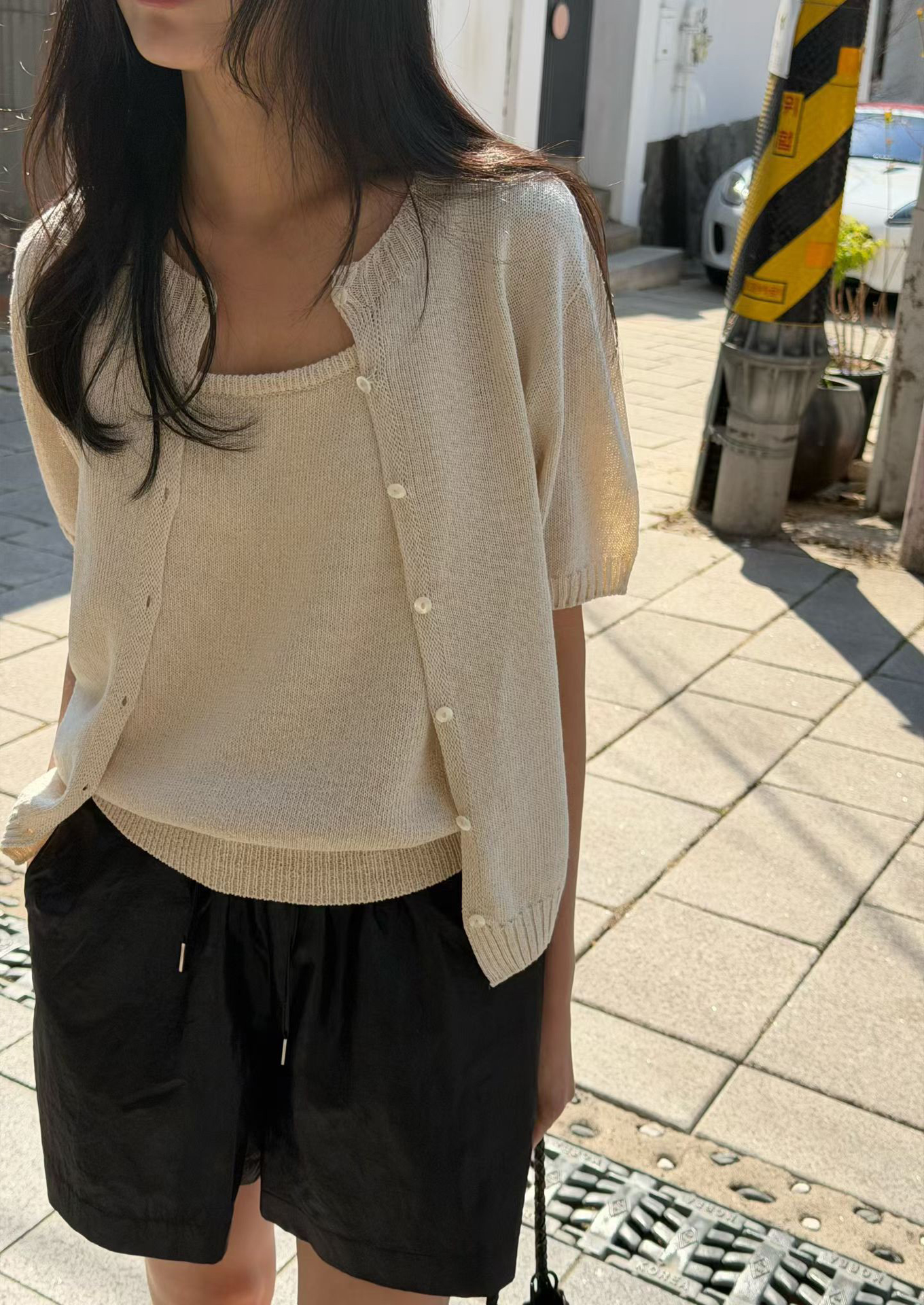 B63.瘦瘦歐膩短袖針織外套