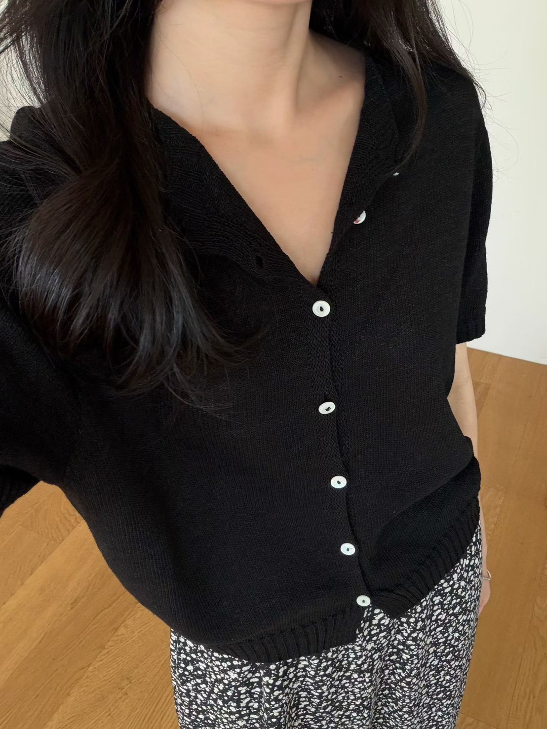 B63.瘦瘦歐膩短袖針織外套