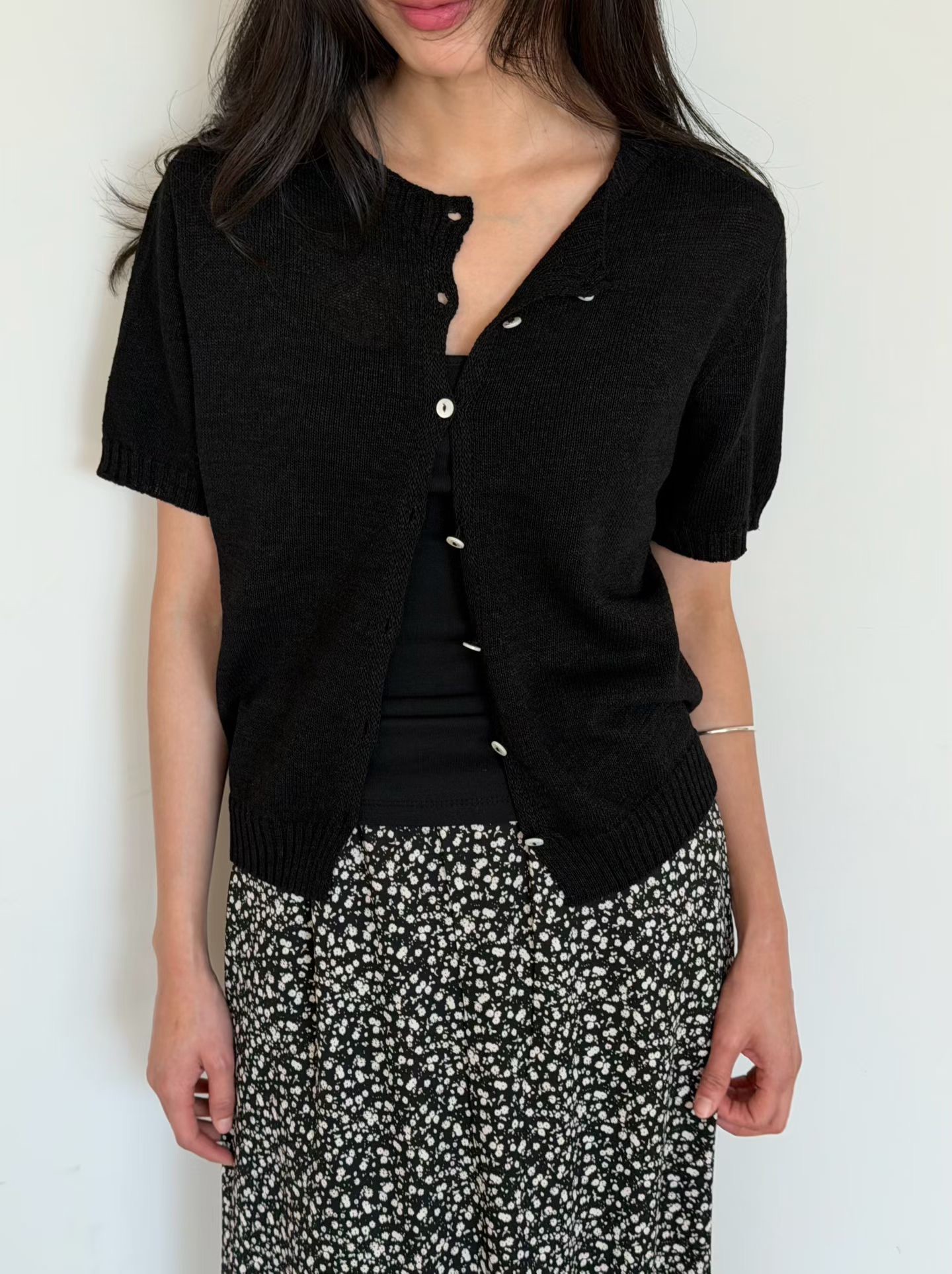 B63.瘦瘦歐膩短袖針織外套