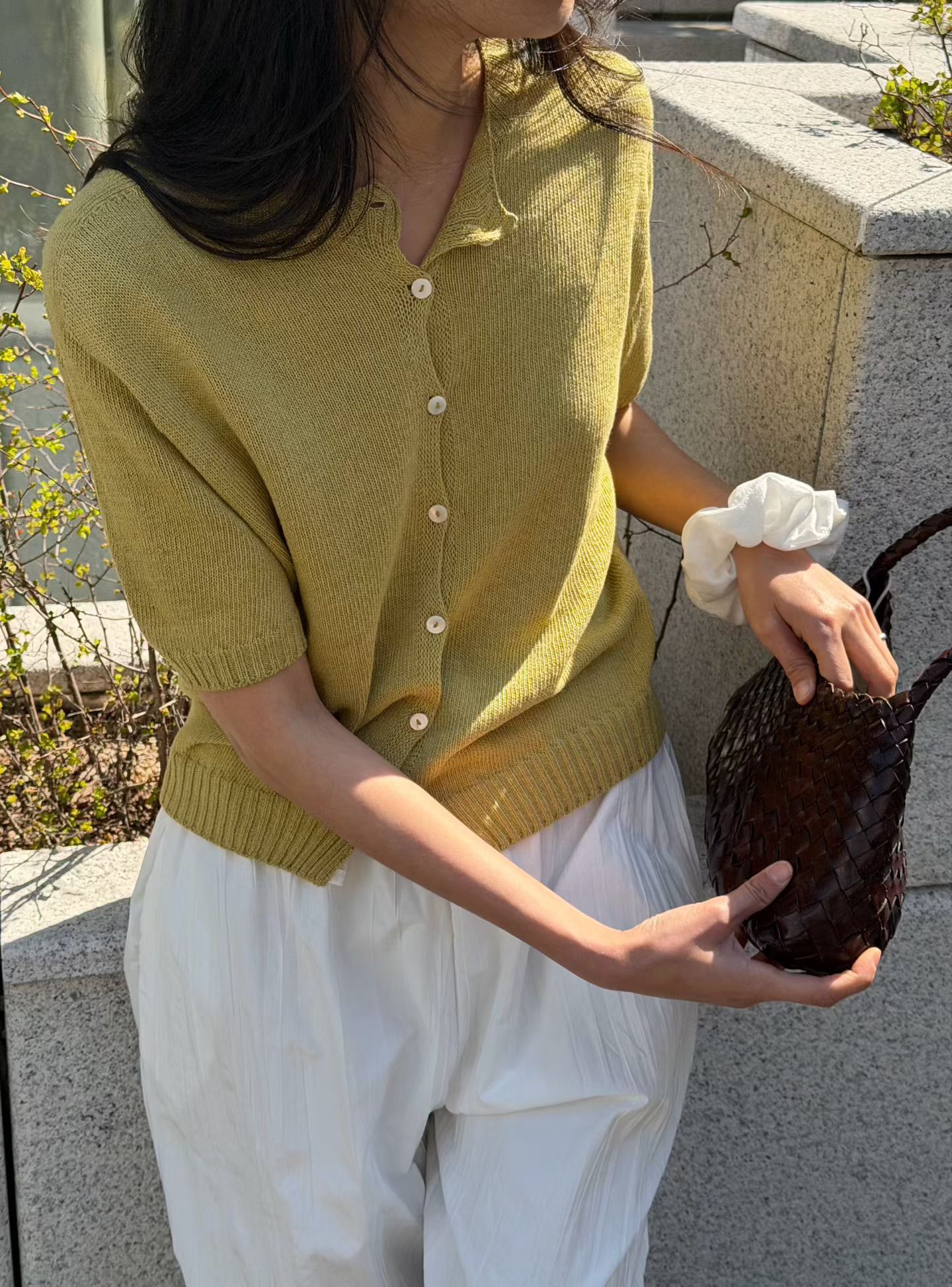 B63.瘦瘦歐膩短袖針織外套