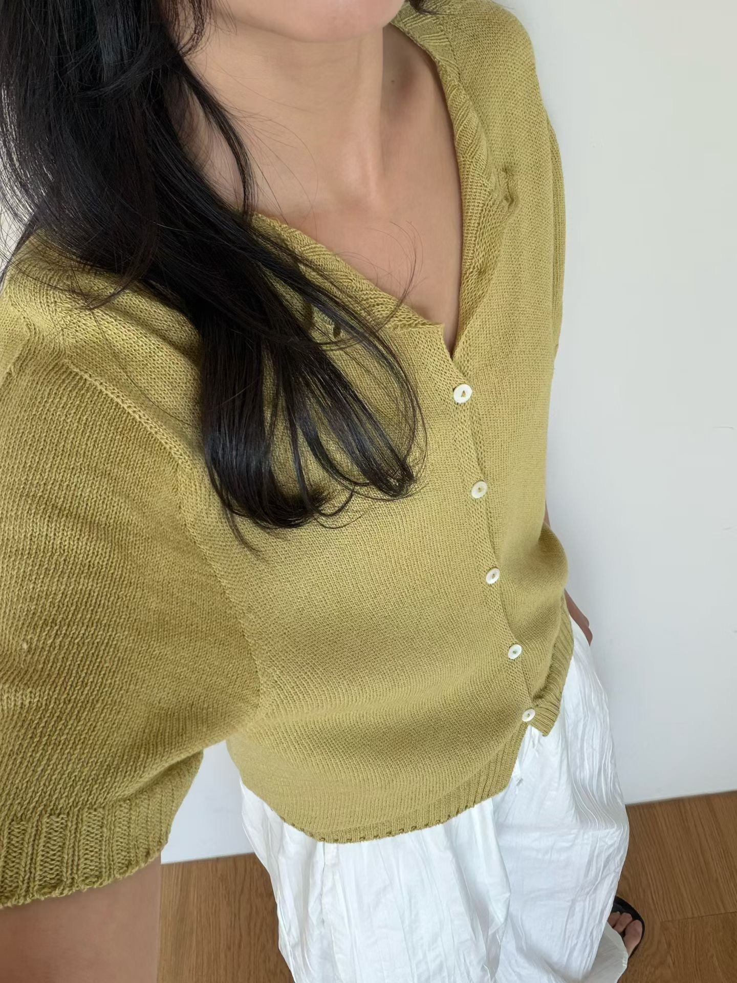 B63.瘦瘦歐膩短袖針織外套