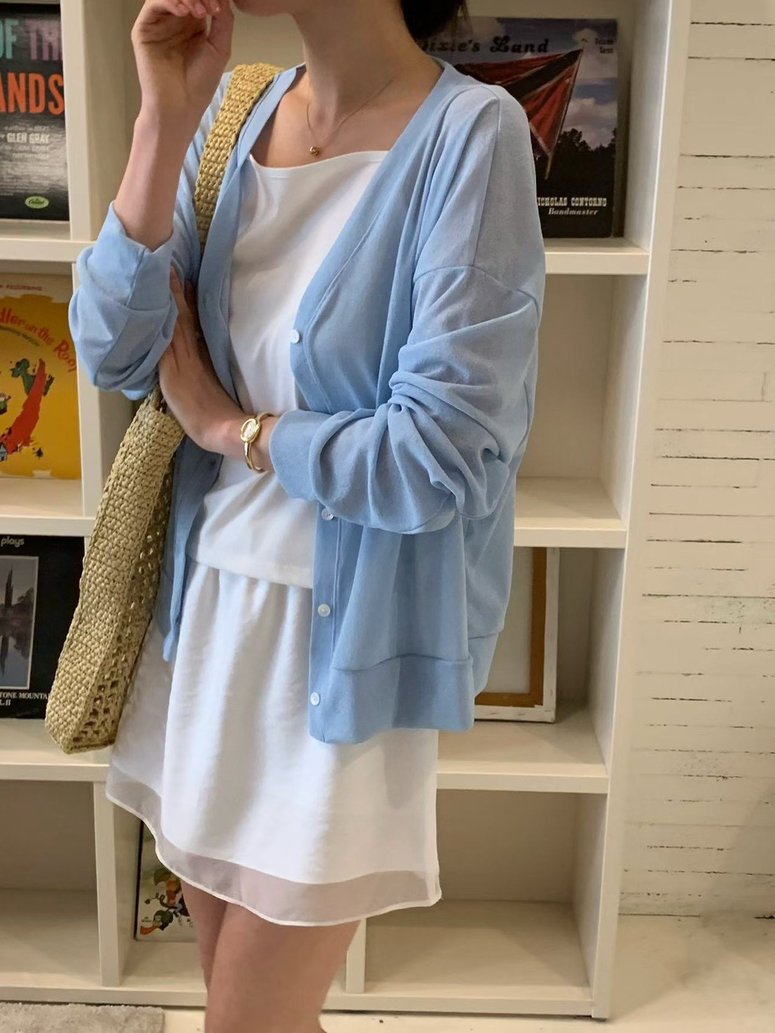 B36.草寫家莫蘭迪V領小外套