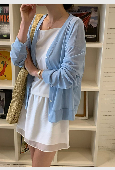 B36.草寫家莫蘭迪V領小外套
