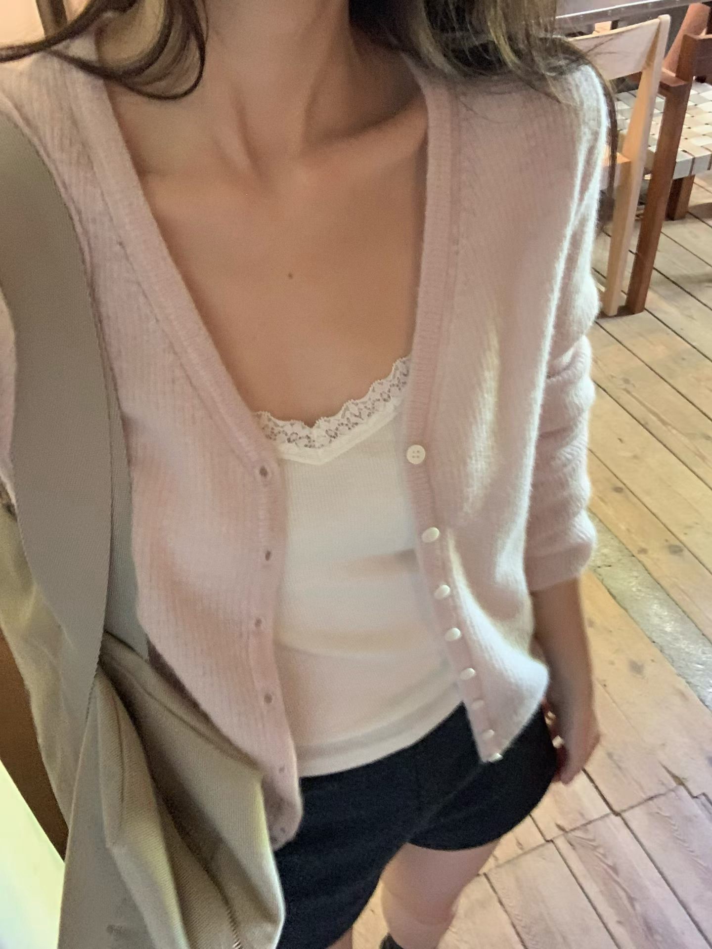 B70.小V家溫柔粉彩針織小外套