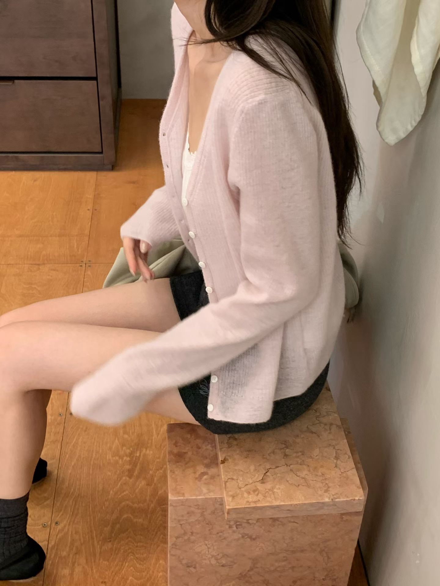 B70.小V家溫柔粉彩針織小外套