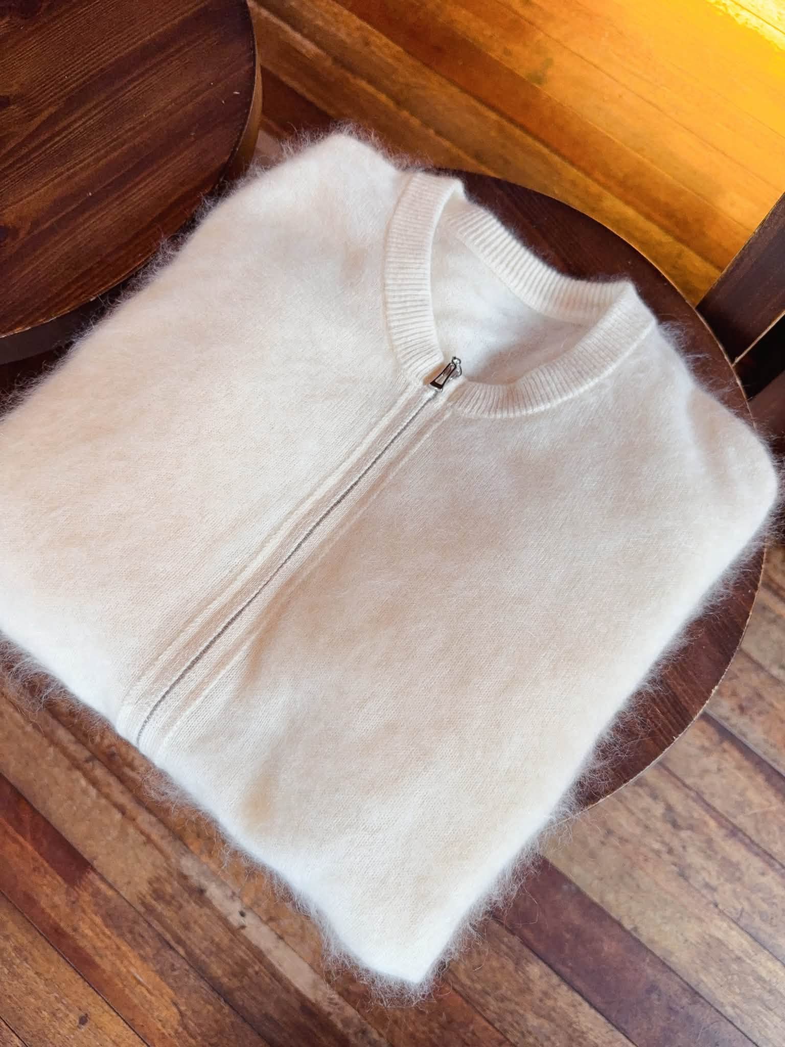 B86.最愛推薦100%CASHMERE拉鍊圓領外套