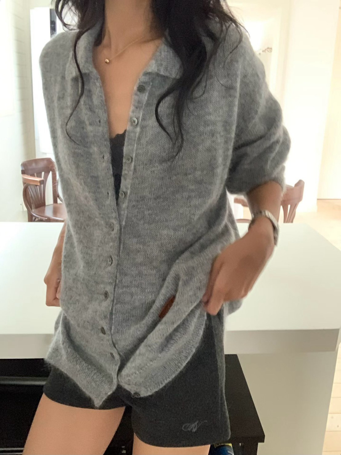 B51.小V家雲彩Kid mohair毛海外套