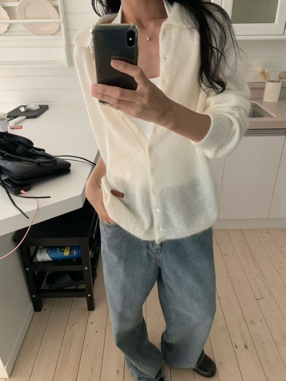 B51.小V家雲彩Kid mohair毛海外套