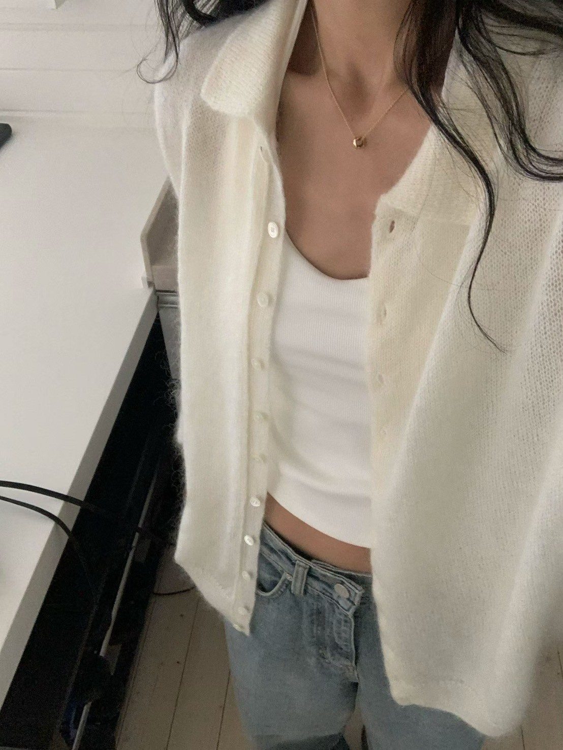 B51.小V家雲彩Kid mohair毛海外套