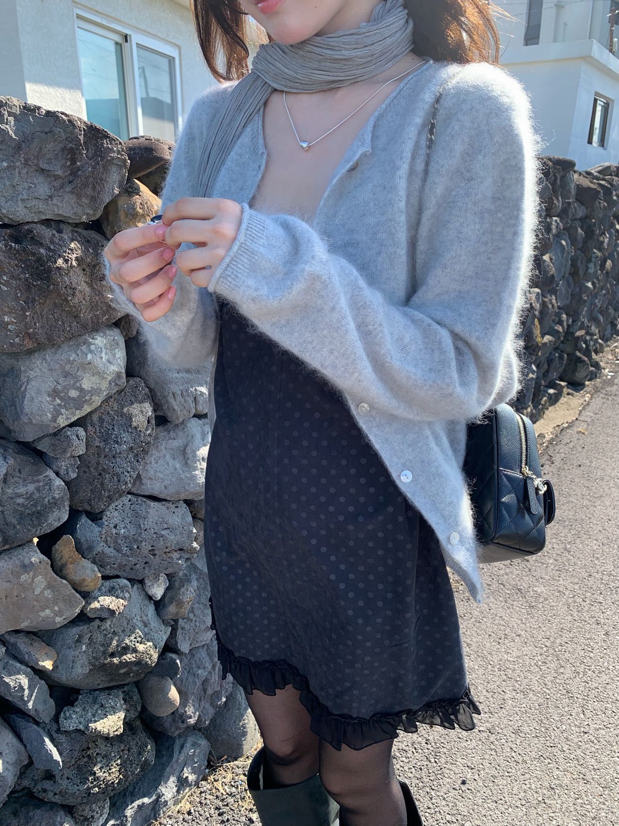 A36.初秋雲彩羊絨針織外套