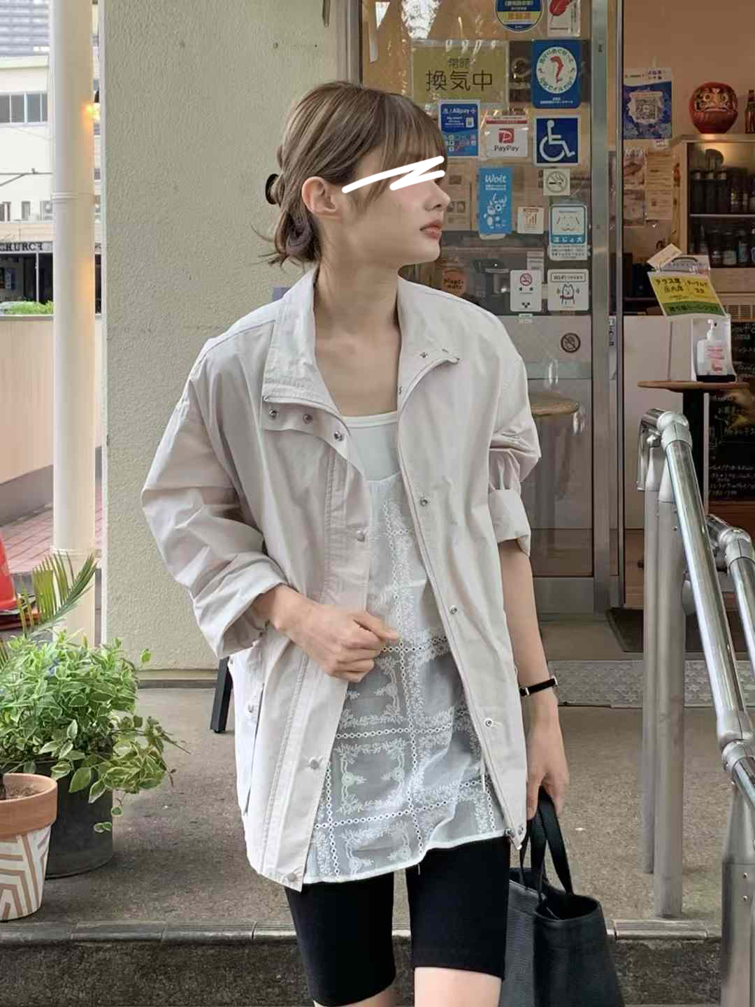 B51.韓國甜甜色立領風衣外套
