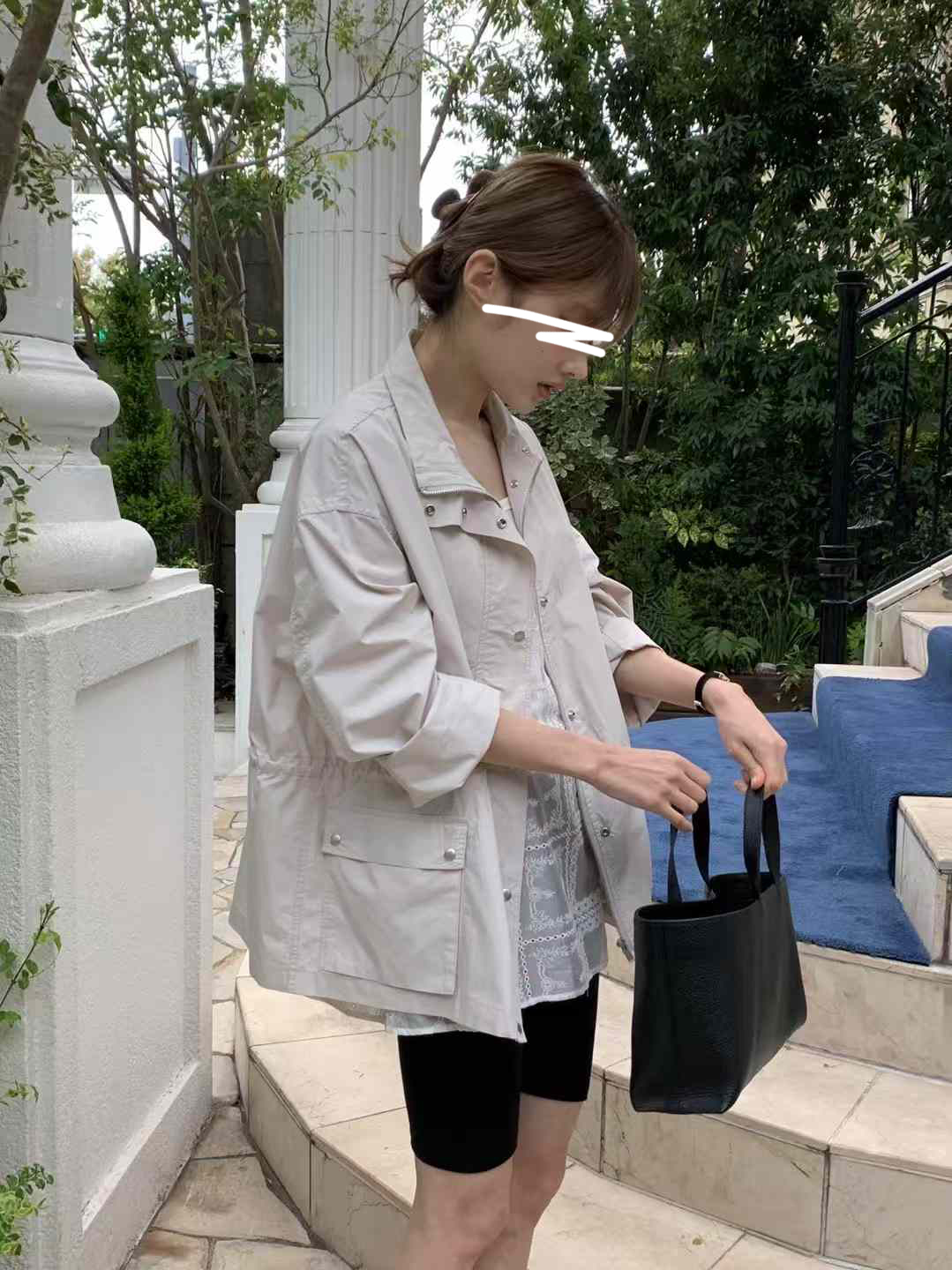 B51.韓國甜甜色立領風衣外套