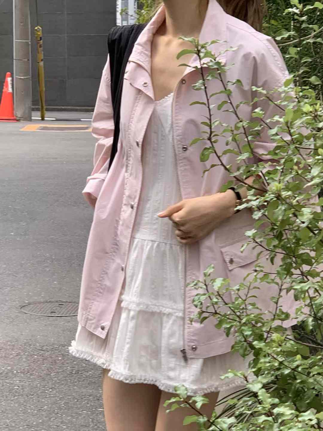 B51.韓國甜甜色立領風衣外套